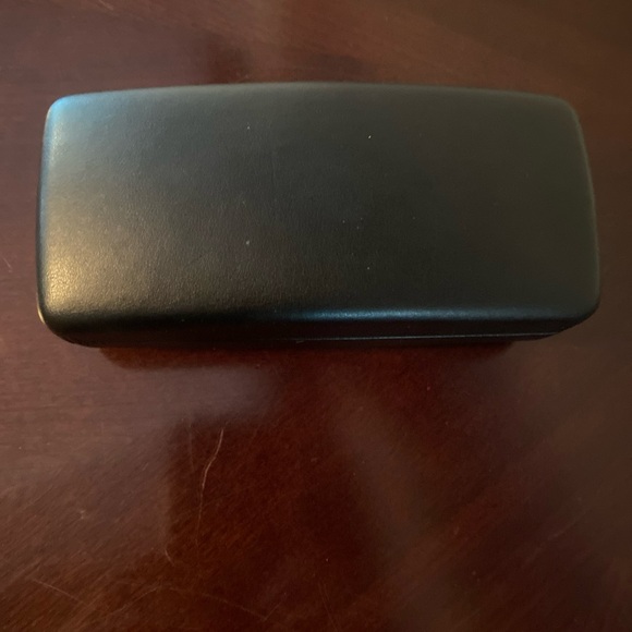 VERSACE Sunglass Case Sunglasses Eyeglasses Black Leather Large Hard Case Great - Picture 3 of 6